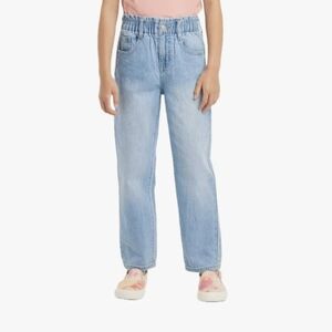 Girls' Relaxed Paper Bag High-Rise Waist Jeans